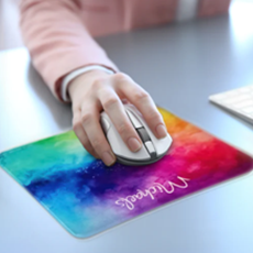 custom full color printed glass mousepad